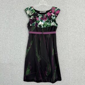Mint Jodi Arnold Womens Short Mini Sheath Dress Size 0 Silk Floral Cocktail Date